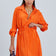 Long Sleeve Pleated Shirt Mini Dress in Orange