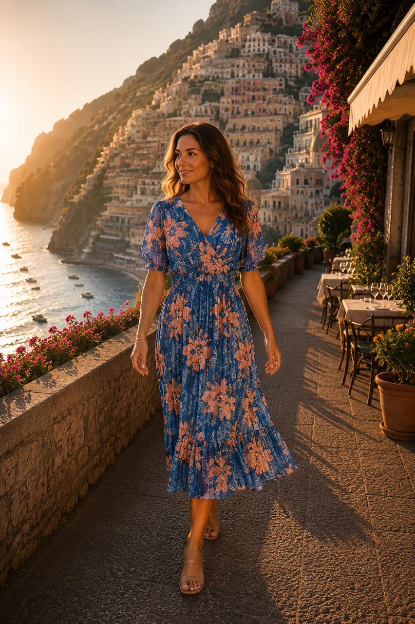 riviera midi dress THE RIVIERA NIGHTS CUT-OUT MIDI DRESS
