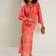 Rita Twist Midi Dress in Orange Leopard print