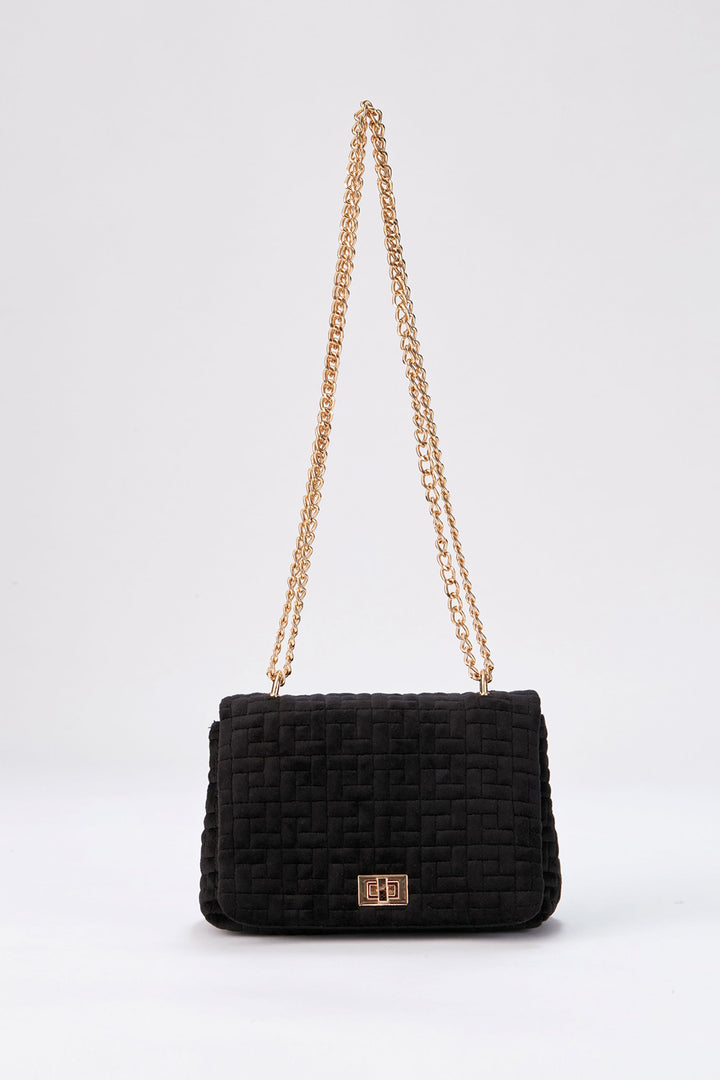 Quilted Mini Crossbody & Shoulder Bag - Black