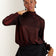 High Neck Long Sleeve Oversize Shiny Red Top