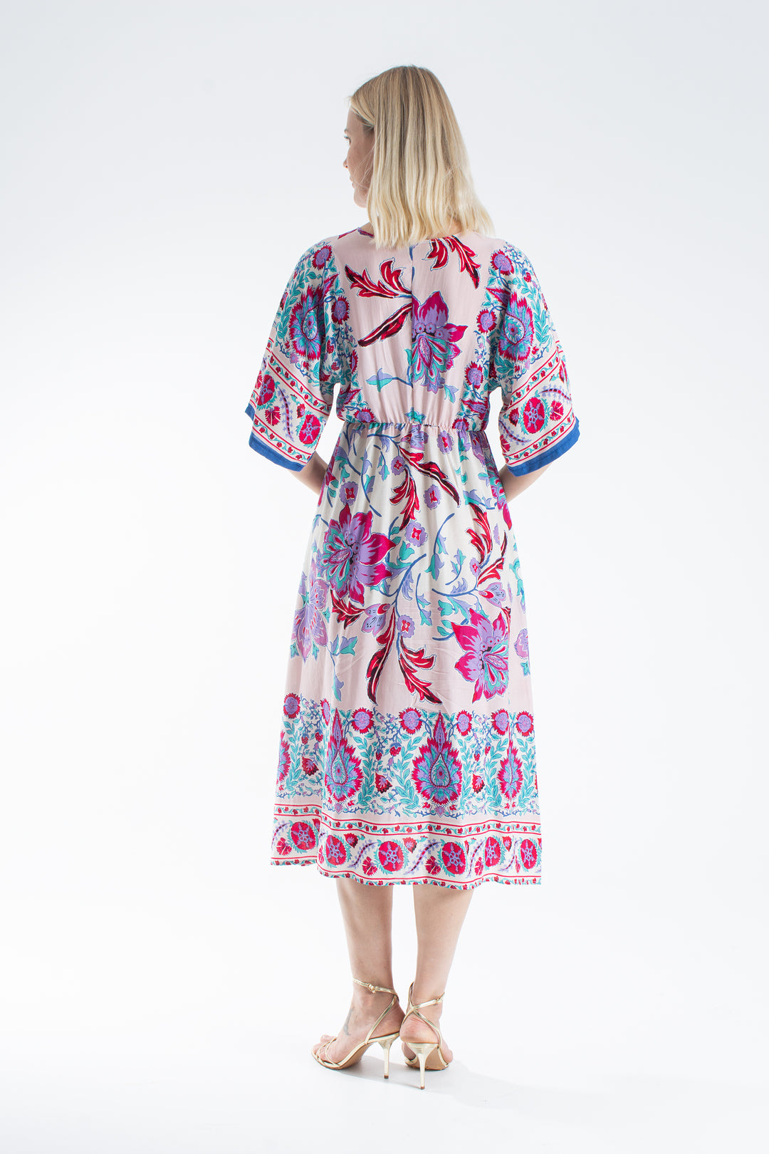 Womens Floral Print Midi Dress