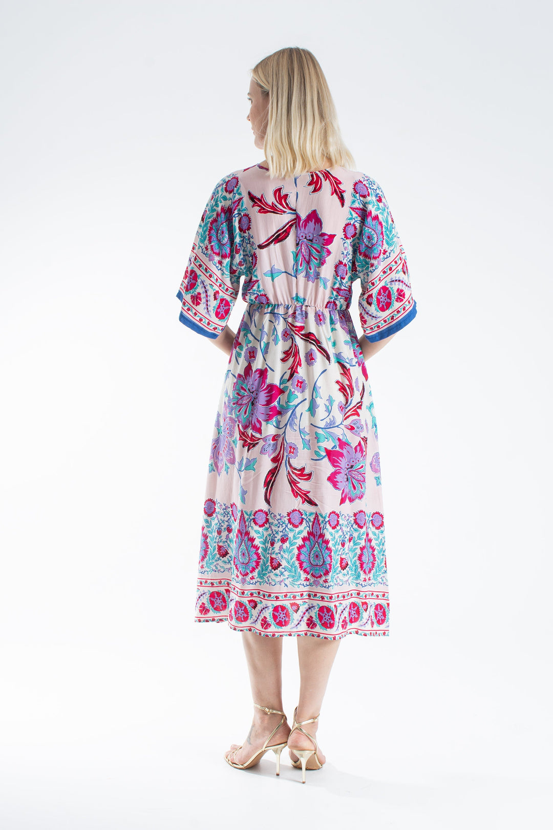 Womens Floral Print Midi Dress