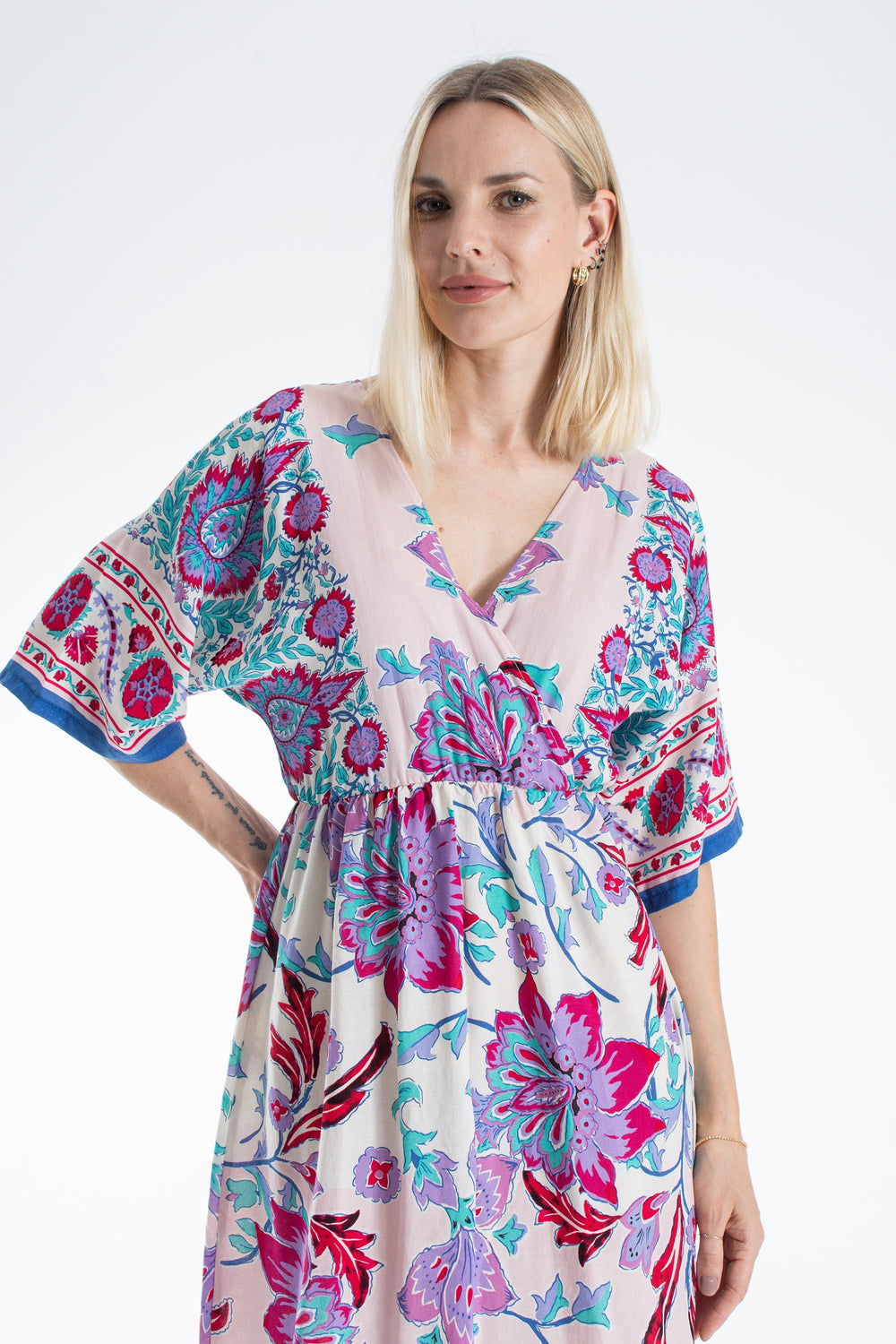 Womens Floral Print Midi Dress