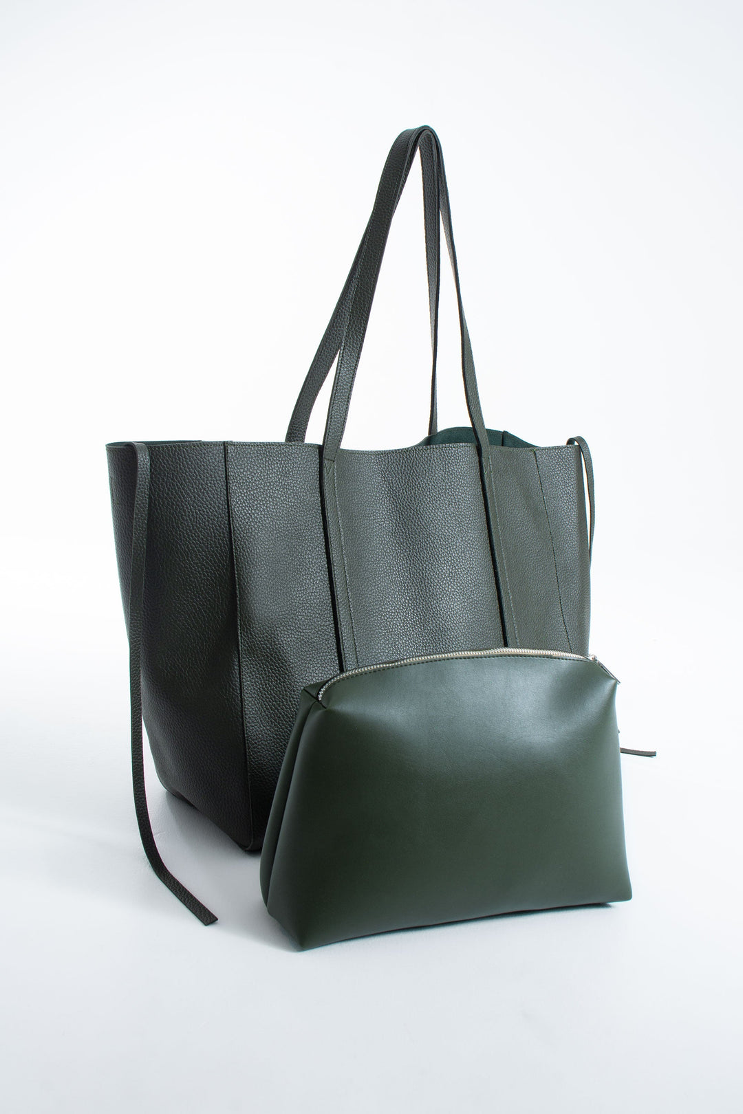 Pu Leather Weekend Bag  – 2 Pcs Set - Khaki