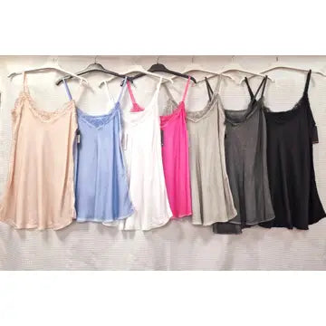 Sateen Crochet Trim Vest Top - jqwholesale.com