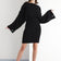 Knitted Midi Dress with Oversize Crop Bolero in Black