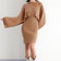 Knitted Midi Dress with Oversize Crop Bolero in Camel