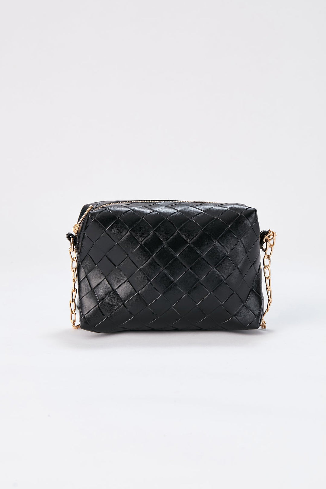 Braided Pu Leather Crossbody Camera Bag - Black