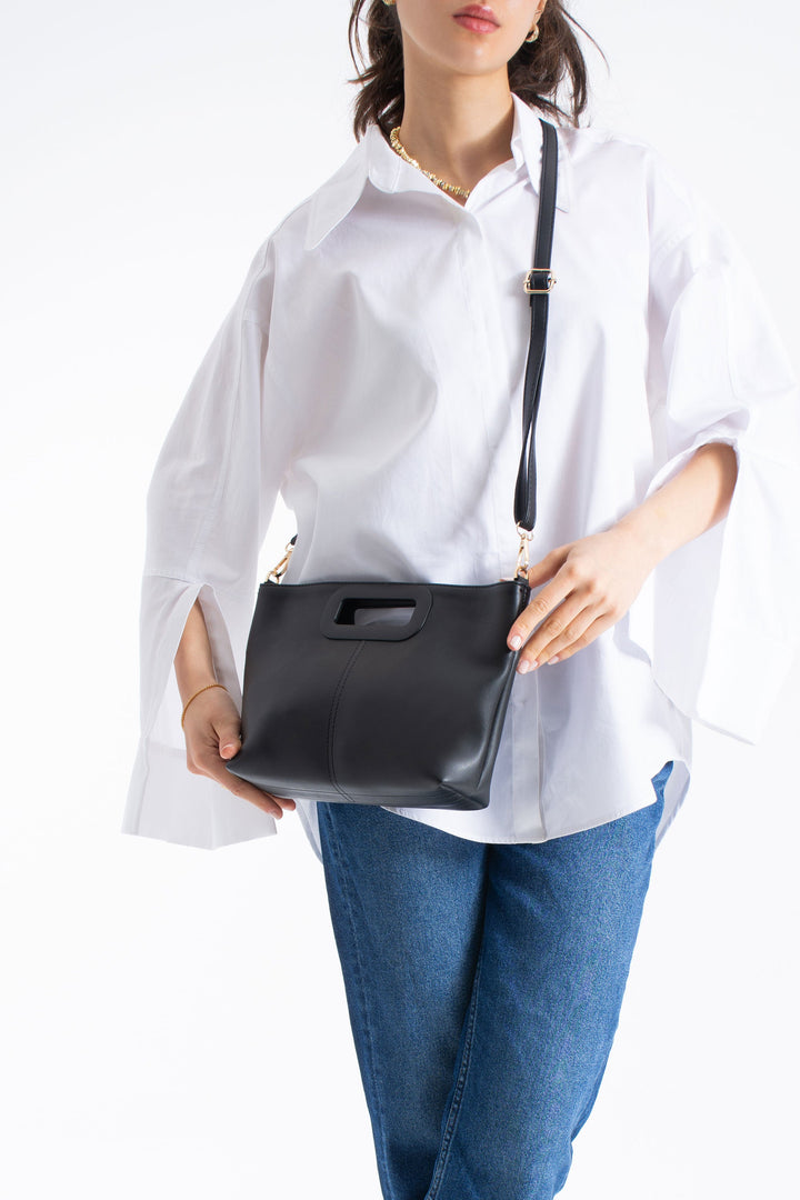 Crossbody Bag With Handle Detail in Black