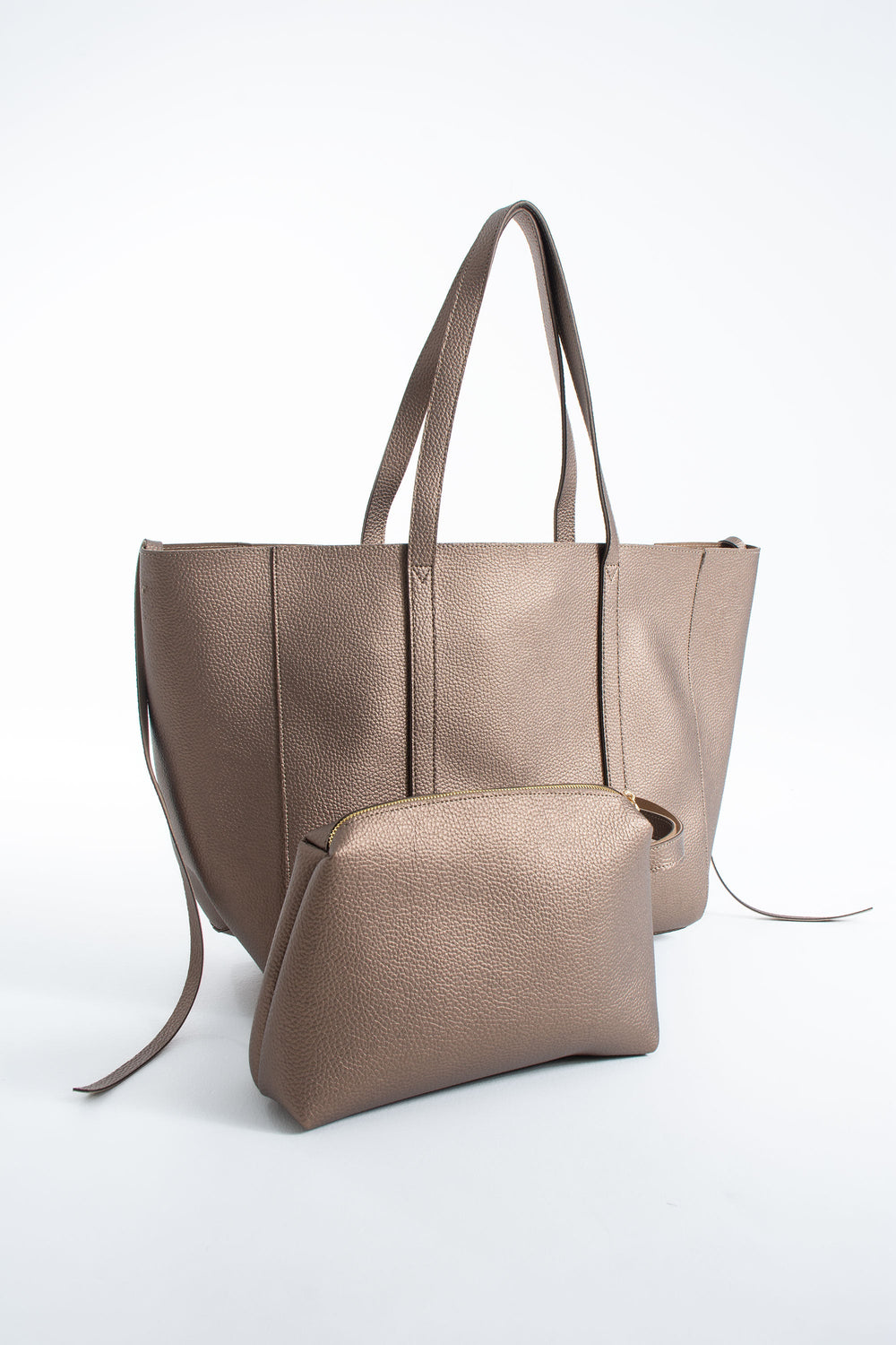 Pu Leather Weekend Bag  – 2 Pcs Set - Bronze