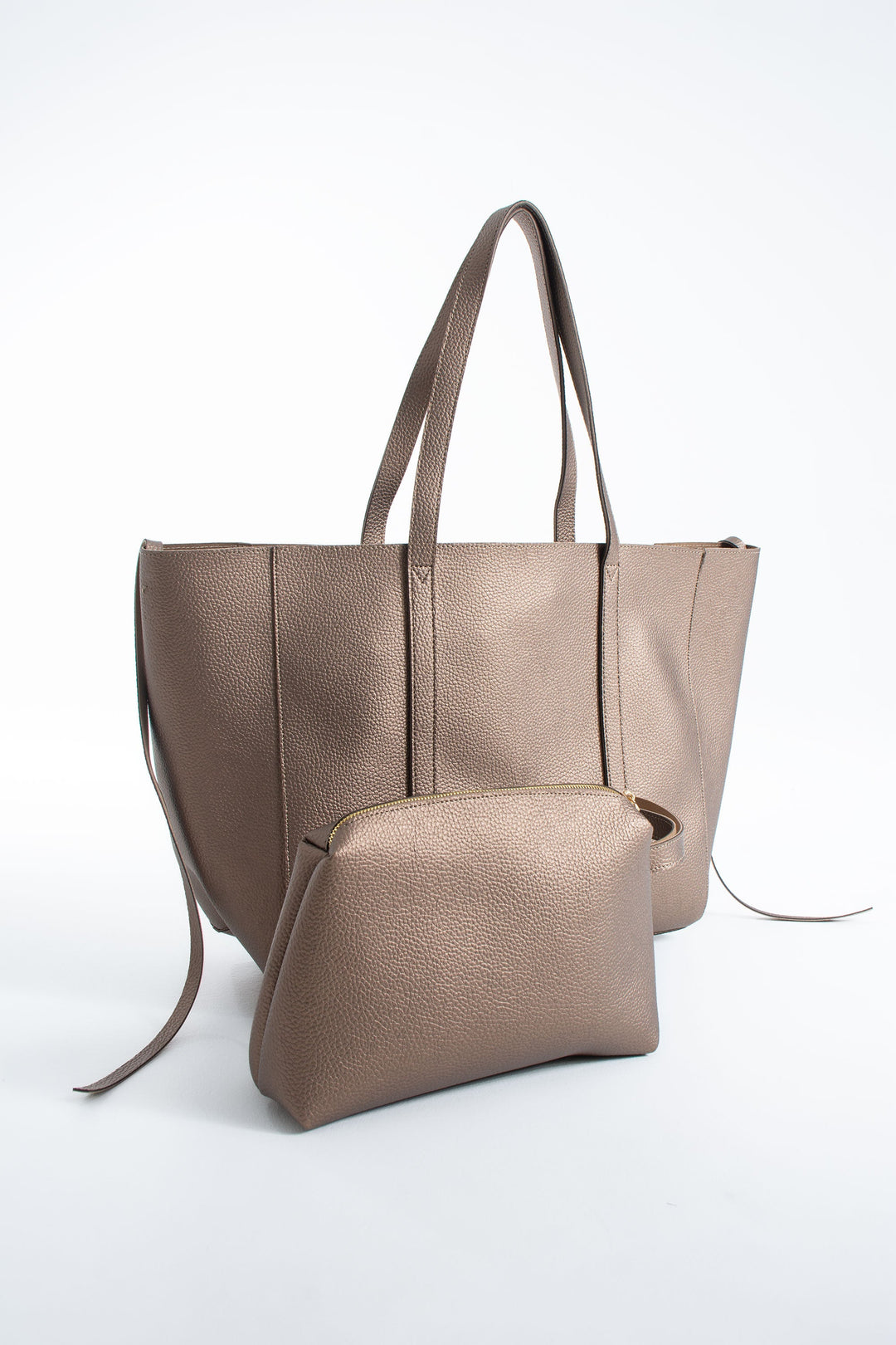 Pu Leather Weekend Bag  – 2 Pcs Set - Bronze