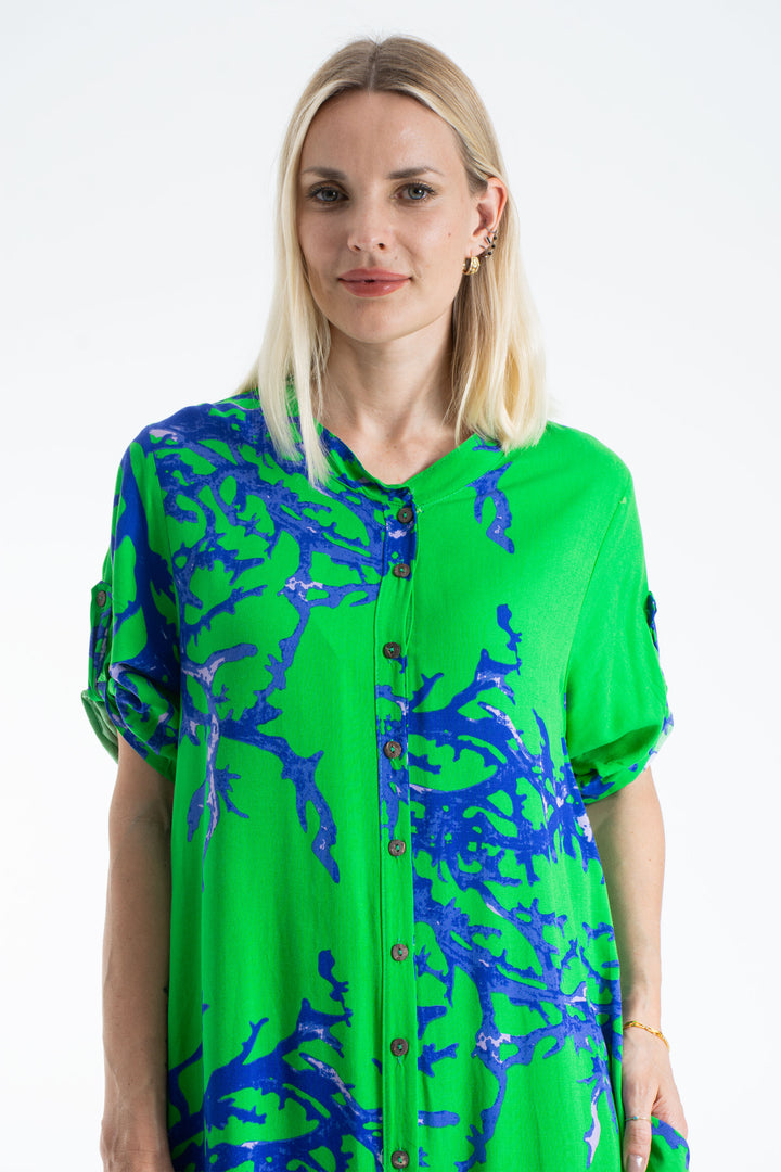 Womens Abstract Print Midi Dress