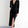 Sparkle Long Sleeve Midi Dress with Drape detailing in Black