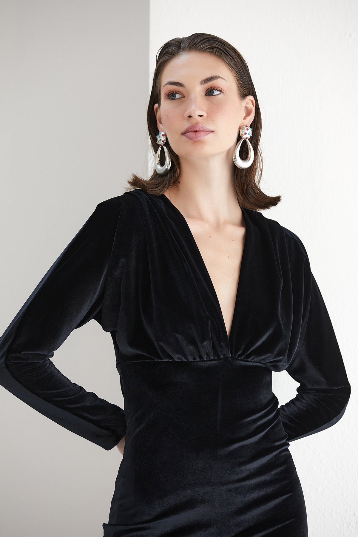 Midi Dress | Wholesale Dresses | Occasion Dress | Black Velvet Dress ...