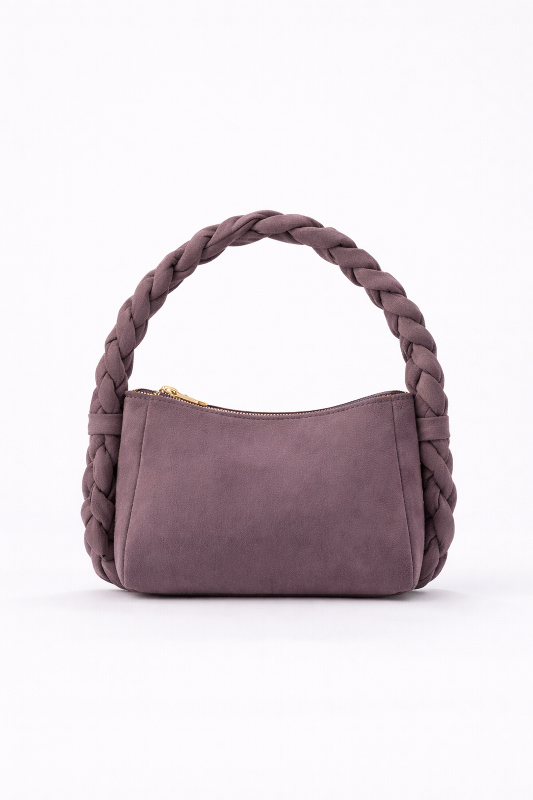 Braided Handle Shoulder Bag - Lilac
