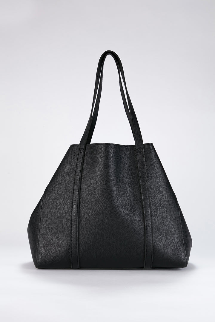 Pu Leather Weekend Bag  – 2 Pcs Set - Black