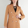 Double Breasted Blazer with Gold Buttons in Camel