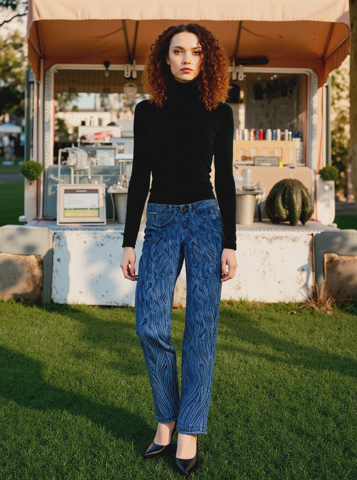 Zebra Wide leg Stretch Jeans (5P.PACK) - jqwholesale.com