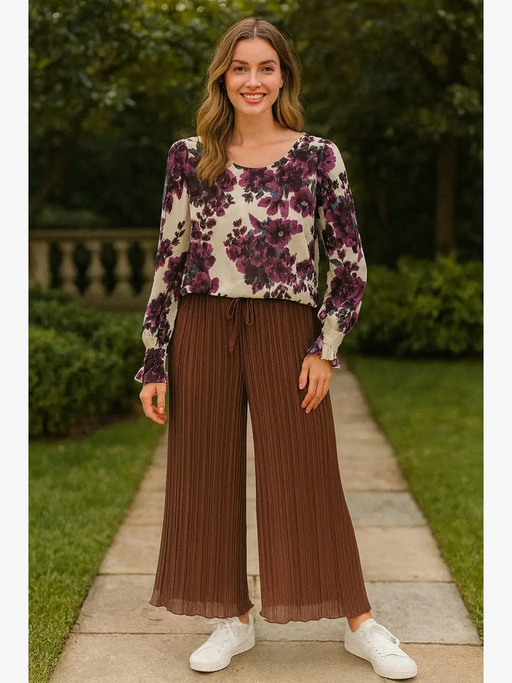 Premium Italian Plisse Wide Leg Palazzo Trousers (2P.PACK) - jqwholesale.com