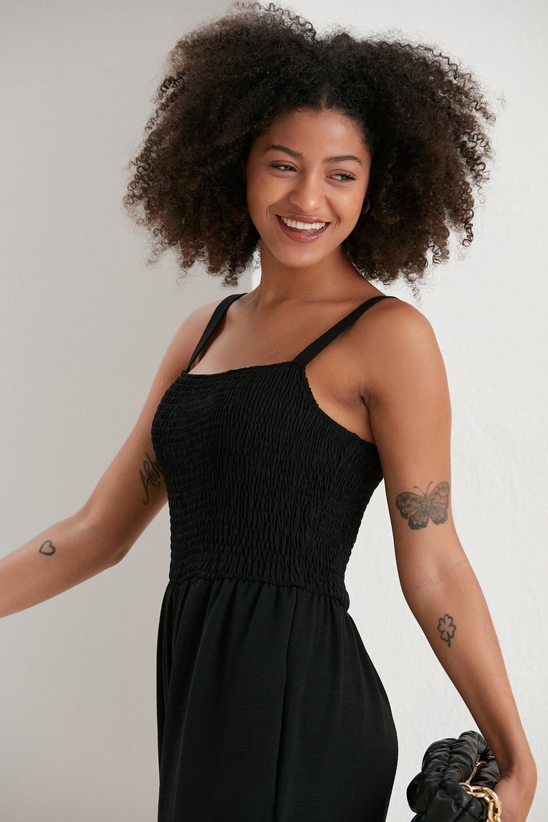 Effortless Wide Leg Cami Jumpsuit in Classic Black - jqwholesale.com