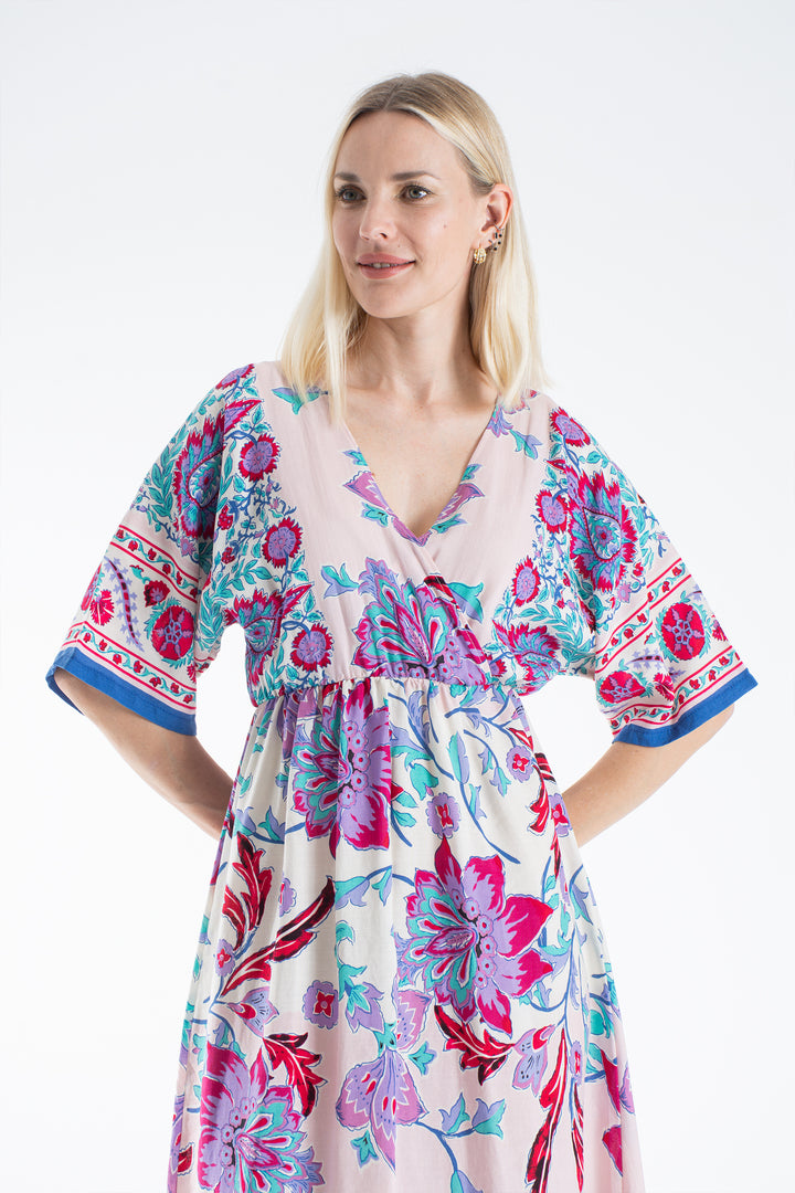 Womens Floral Print Midi Dress