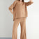 Oversize Striped Knitted Co Ord Set in Camel
