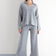 Oversize Striped Knitted Co Ord Set in Grey