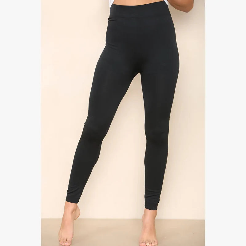 (6P.PACK) Plus Sized Fleece Lined Leggings - jqwholesale.com