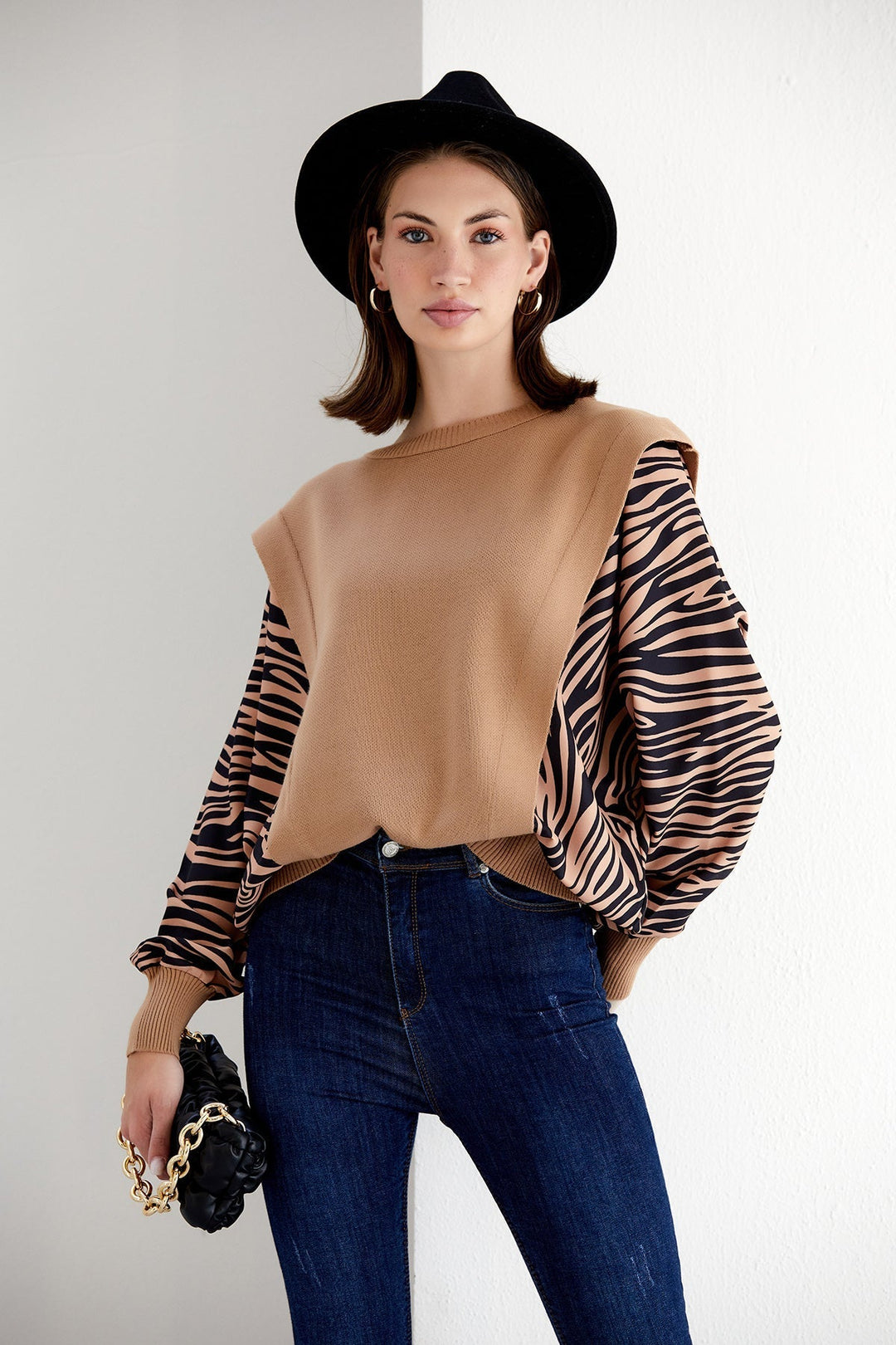 Exotic Safari Oversized Bat Sleeve Sweater - jqwholesale.com