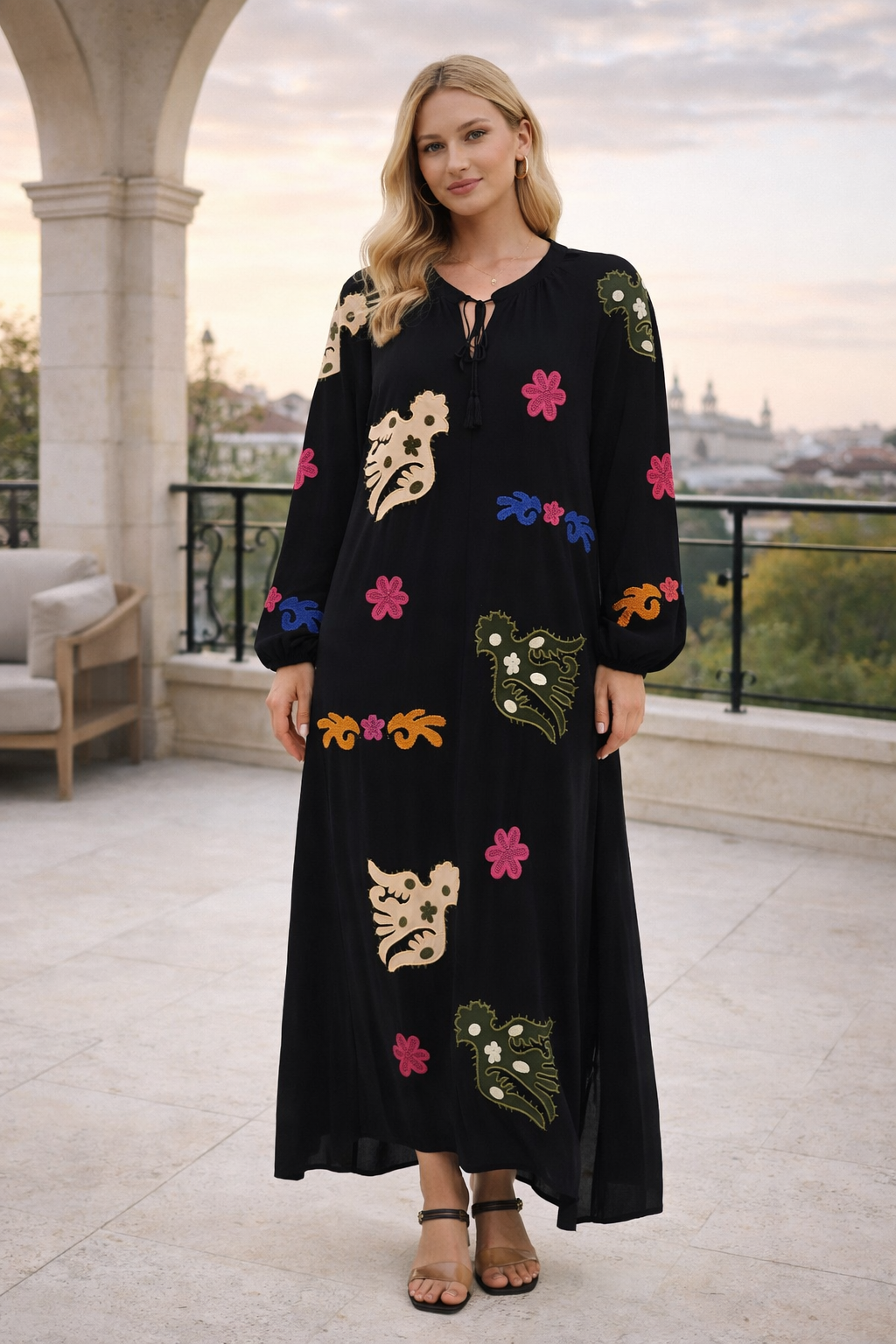 Embroidered Maxi Dress with Statement Motifs | Wholesale Dresses jqwholesale.com Embroidered Maxi Dress with Statement Motifs | Wholesale Dresses jqwholesale.com