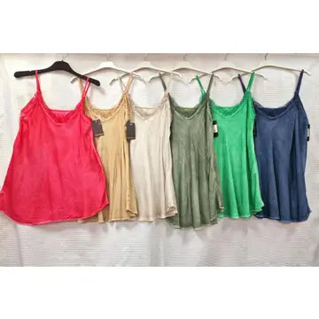 Sateen Crochet Trim Vest Top - jqwholesale.com