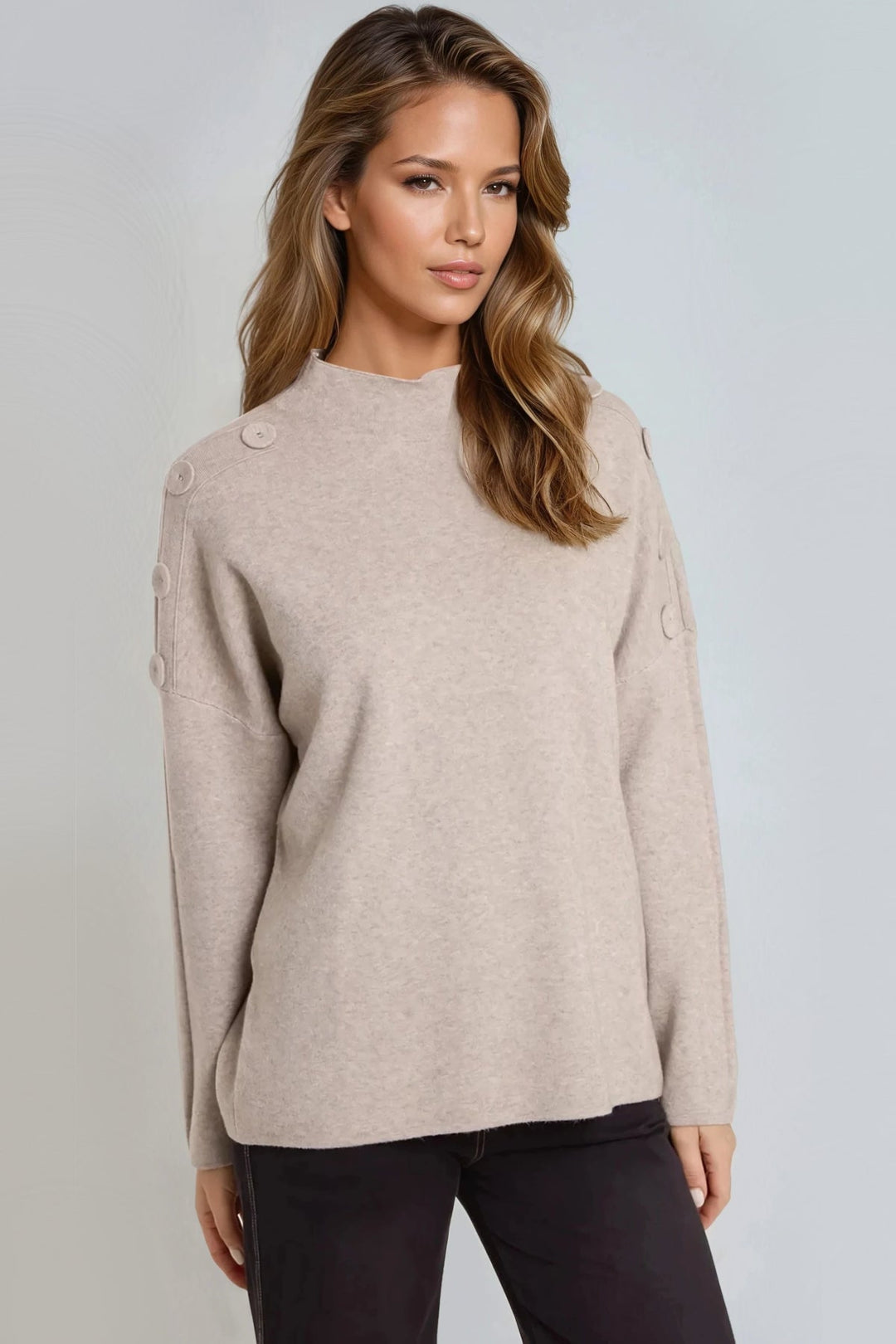 Mocha High Neck Jumper - jqwholesale.com