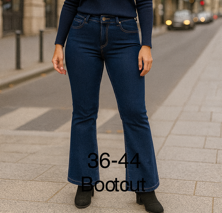 Dark Indigo Wash Plain Bootcut Voggo Jeans (5P.PACK)