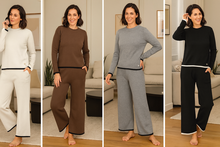 Contrast Trim Soft Touch Coord Set (2p.pack) - jqwholesale.com