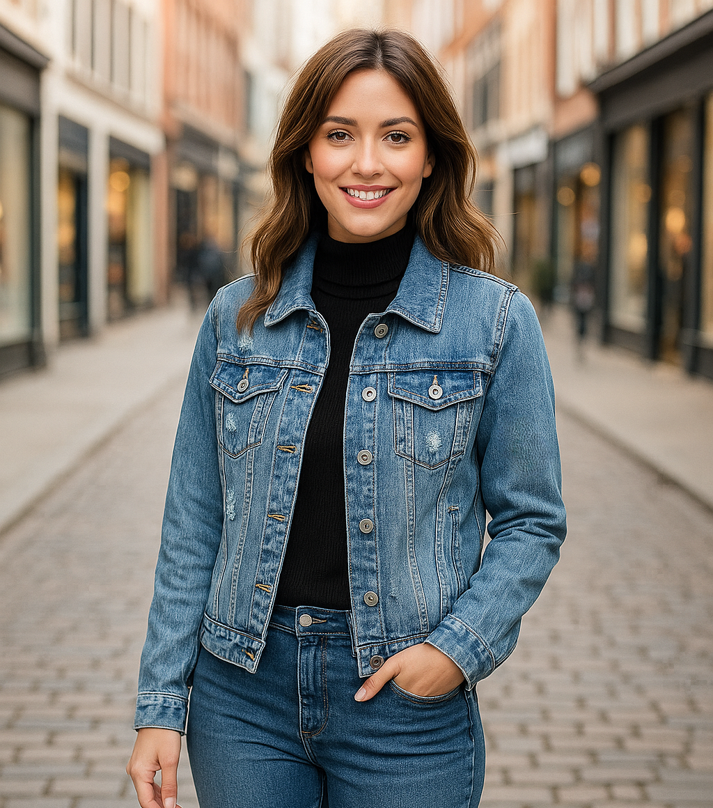 Vintage Wash Rip Stitch Stretch Denim Jacket (5P.Pack) - jqwholesale.com