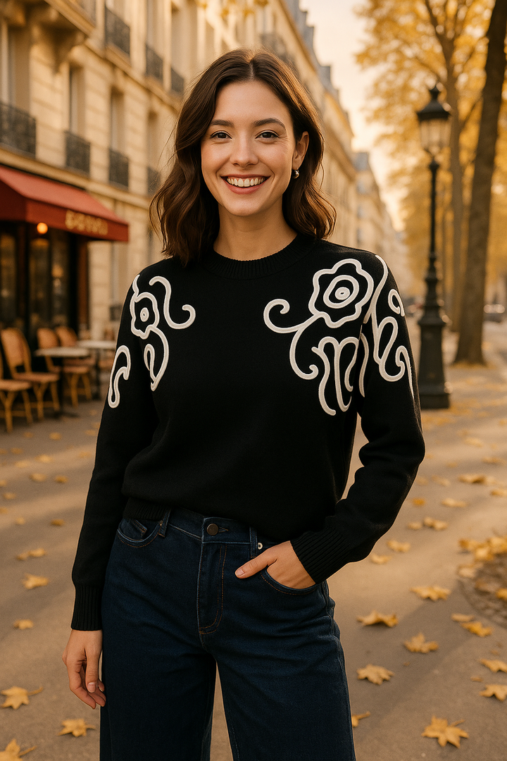 Cornelli Trim Shoulder Knit Jumper - jqwholesale.com