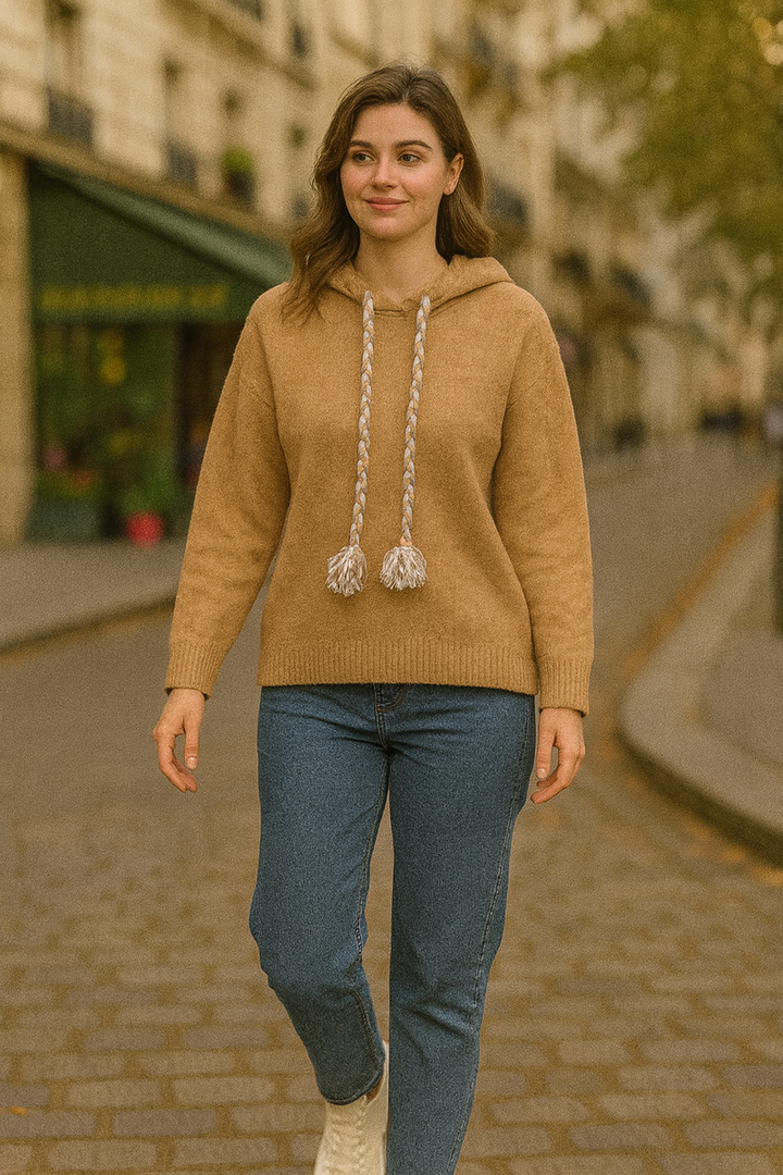 Soft Touch Contrast Tassle Hoodie Jumper (2p.pack) - jqwholesale.com