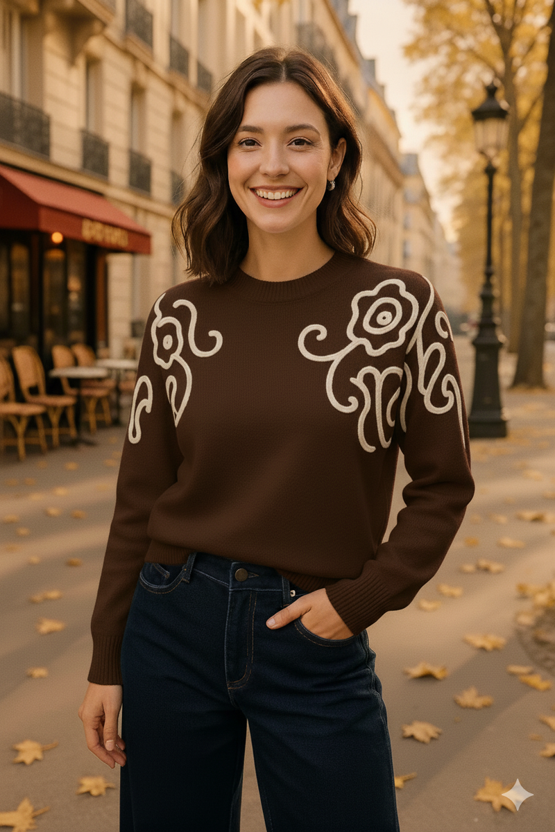 Cornelli Trim Shoulder Knit Jumper - jqwholesale.com