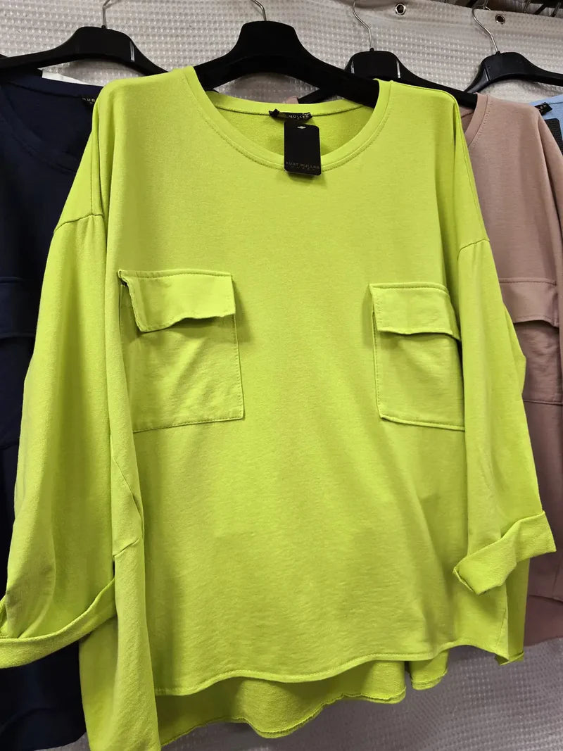 (2P.PACK) Cotton 2 Pocket Sweat Tunic - jqwholesale.com