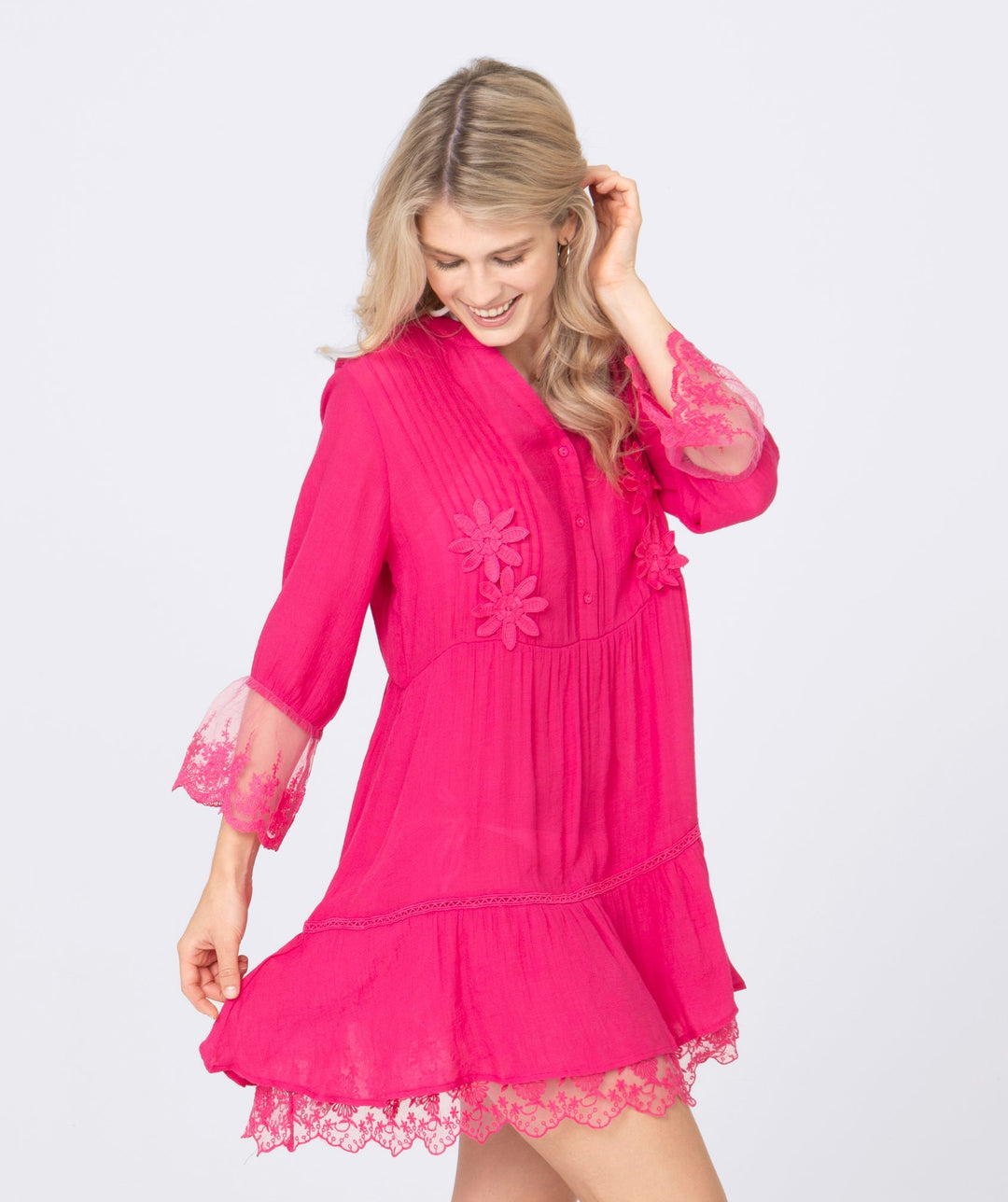 Delta Beach Dress - Hot Pink