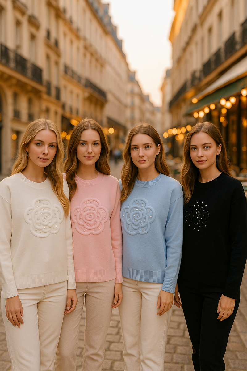 Crystal Floral Embellished Jumper