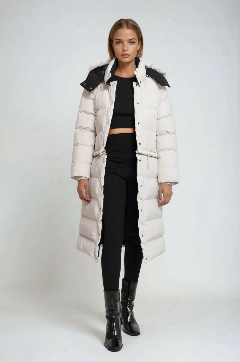 Longline Hooded Puffer Coat - jqwholesale.com