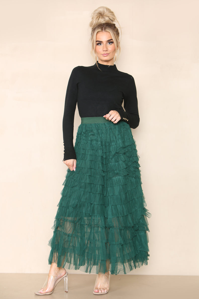 (2P. PACK) Tulle Frill Layered Mesh Skirt - jqwholesale.com