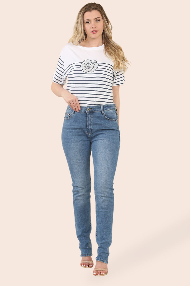 Slim Fit Straight Leg Voggo Stretch Jean (5P.PACK: UK8-16) - jqwholesale.com