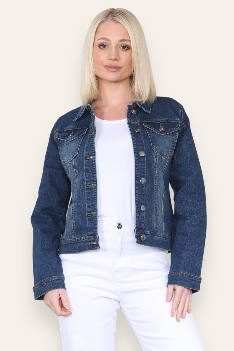 Mid Blue Wash Cotton Stretch Jacket (7P.PACK) - jqwholesale.com