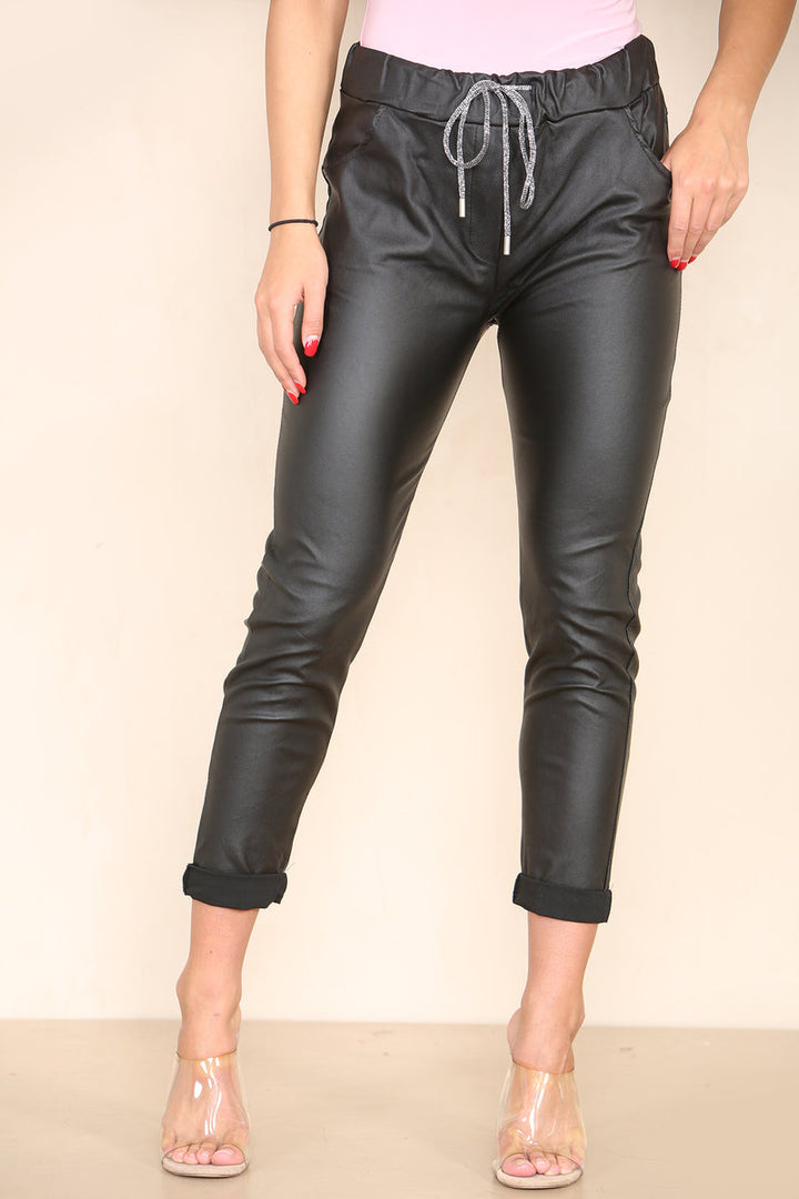 Leather Look PU Magic Trousers - jqwholesale.com