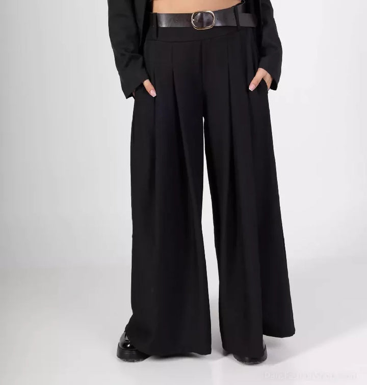 Zra Classy Wide Leg Belted Trousers – One Size (UK 8-14)