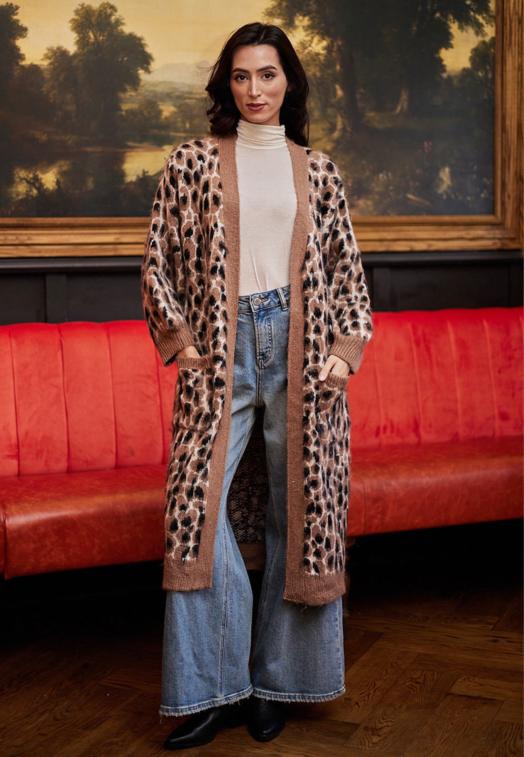 Long Cardigan in Leopard