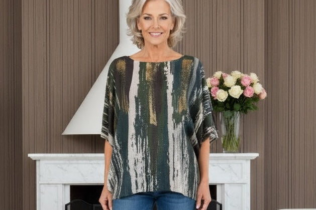 Gold Metallic Abstract Mesh Knit - jqwholesale.com